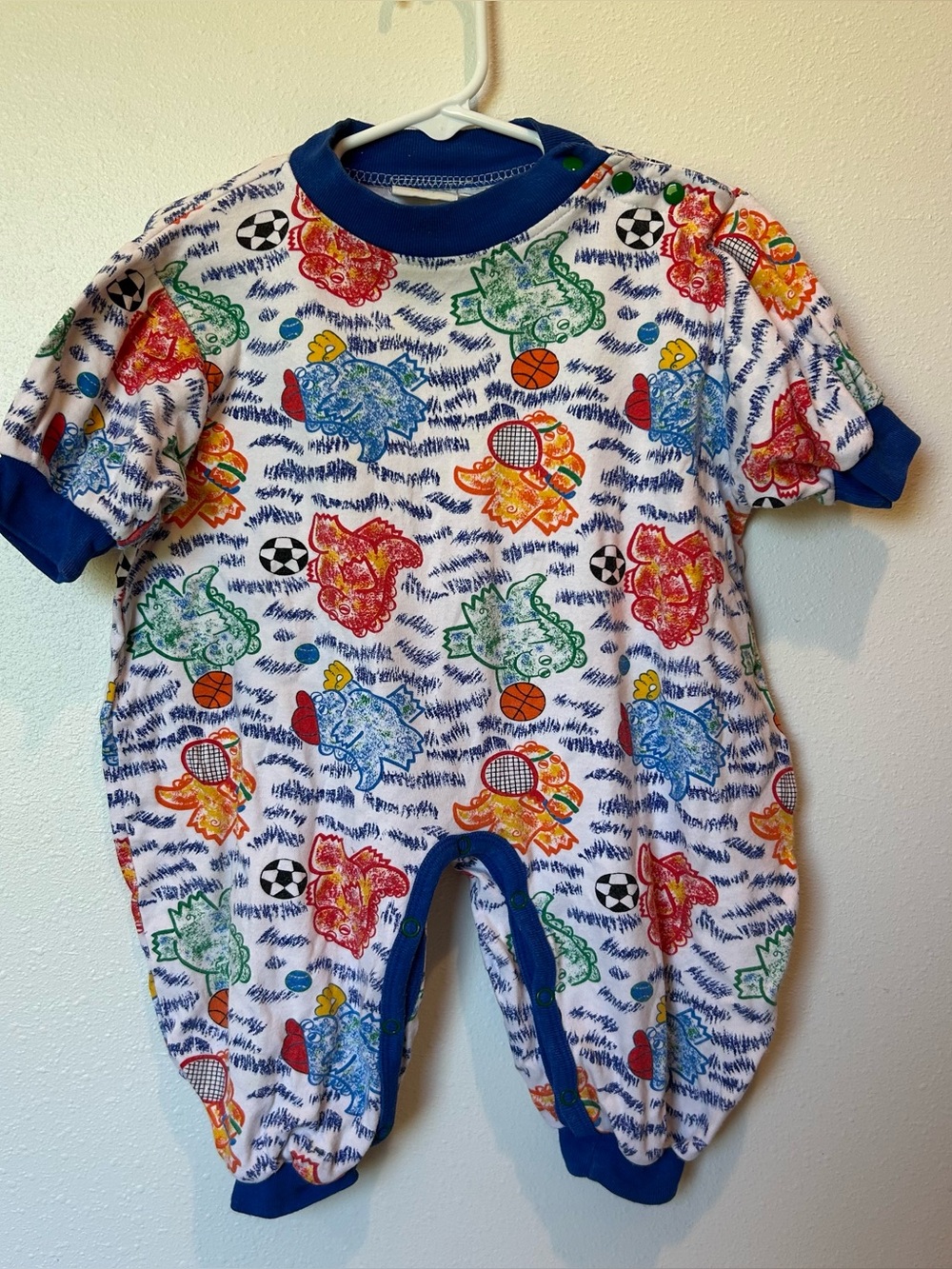 Vintage Honors Multicolor Sports Print Baby One-Piece